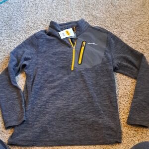 Eddie Bauer Small gray quarter zip fleece top